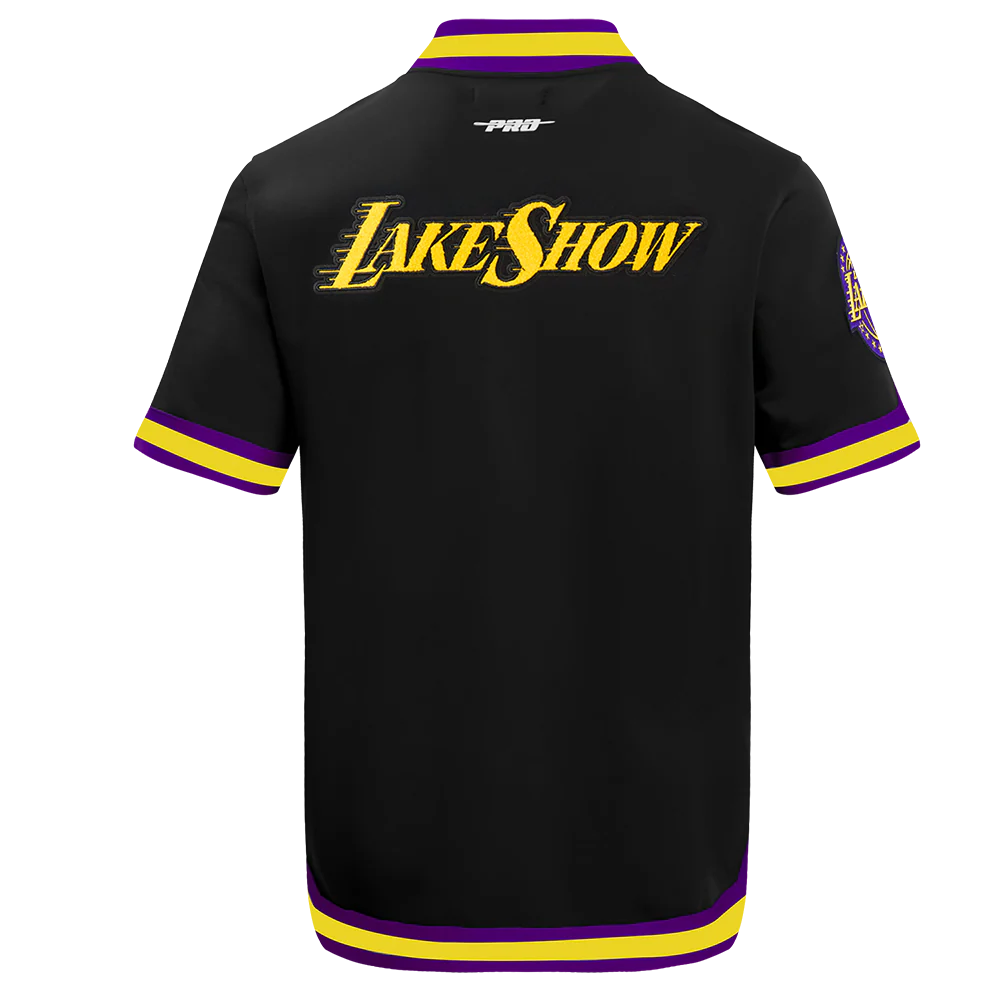 NBA LOS ANGELES LAKERS CITY EDITION 24-25 MEN'S DK SS PRO SS DOUBLE KNIT JACKET (BLACK/PURPLE) - Image 3