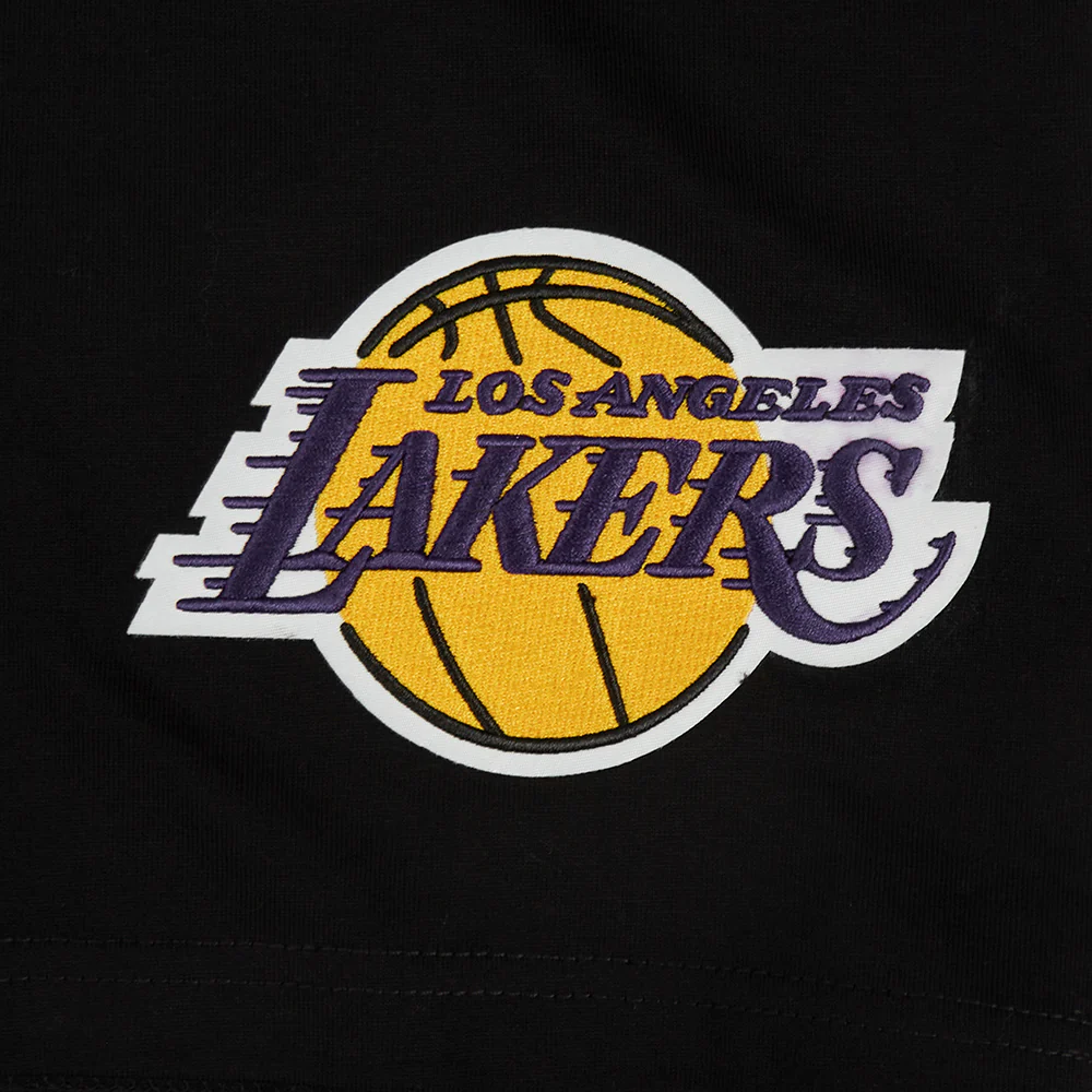 NBA LOS ANGELES LAKERS RIB CAGE MEN'S COTTON JERSEY DROP SHOULDER TEE (BLACK) - Image 5