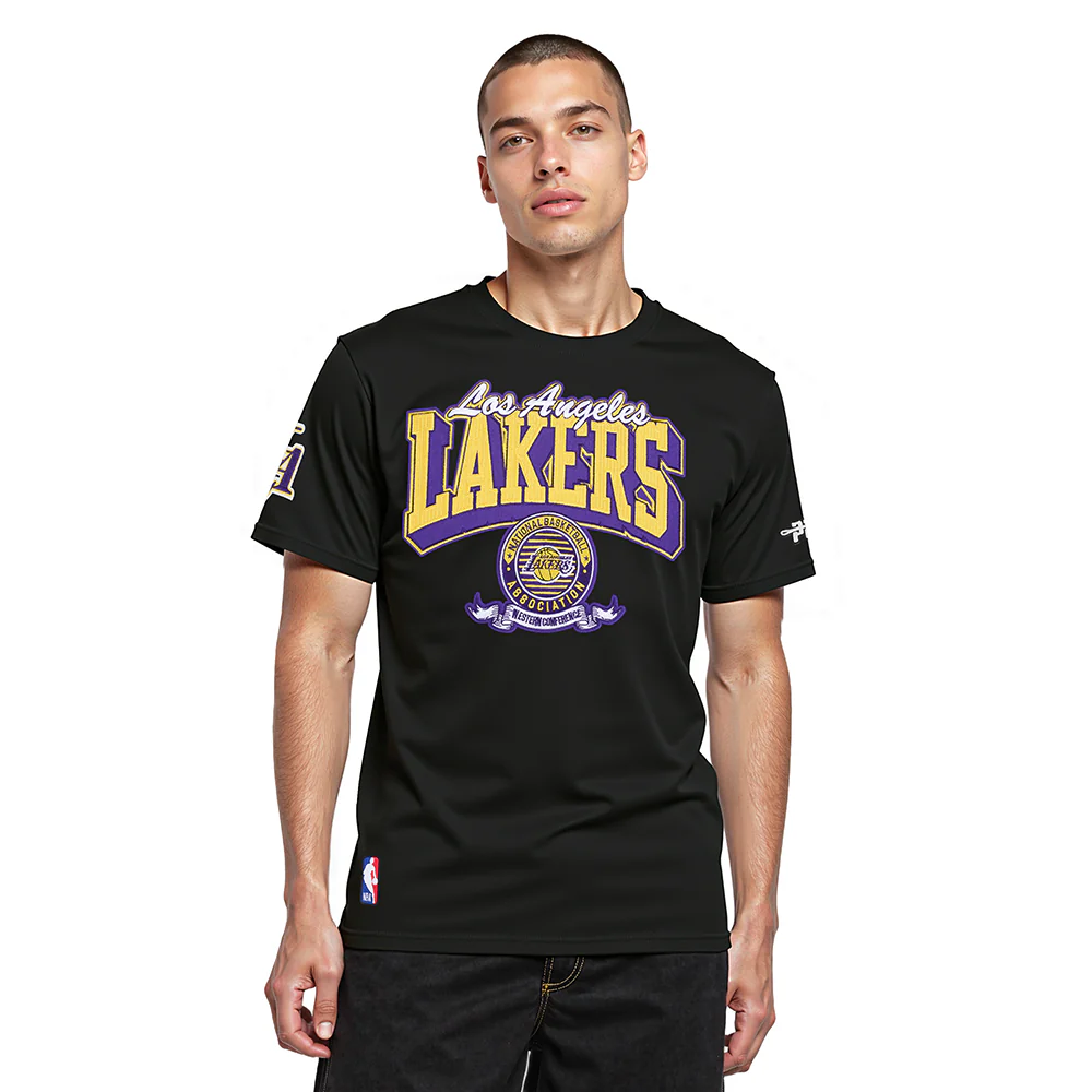 NBA LOS ANGELES LAKERS TEAM BADGE MEN'S SJ TEE (BLACK)