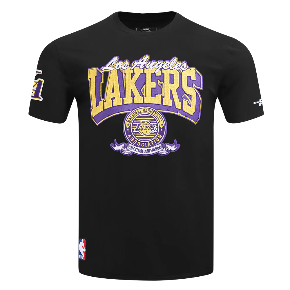 NBA LOS ANGELES LAKERS TEAM BADGE MEN'S SJ TEE (BLACK) - Image 3