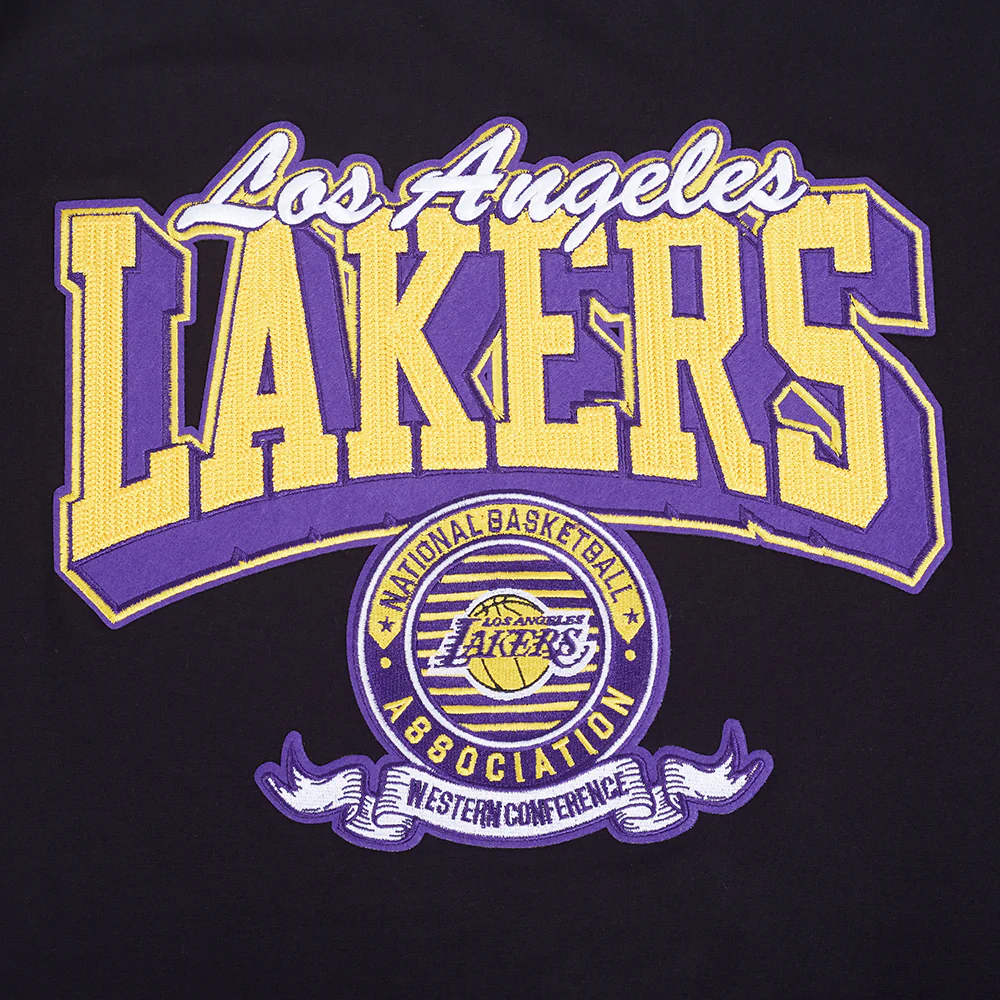 NBA LOS ANGELES LAKERS TEAM BADGE MEN'S SJ TEE (BLACK) - Image 8