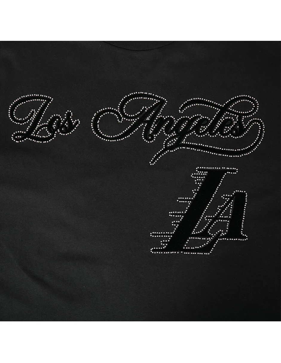 NBA LOS ANGELES LAKERS BLACKOUT MEN'S CJ DROP SHOULDER TEE (BLACK) - Image 9