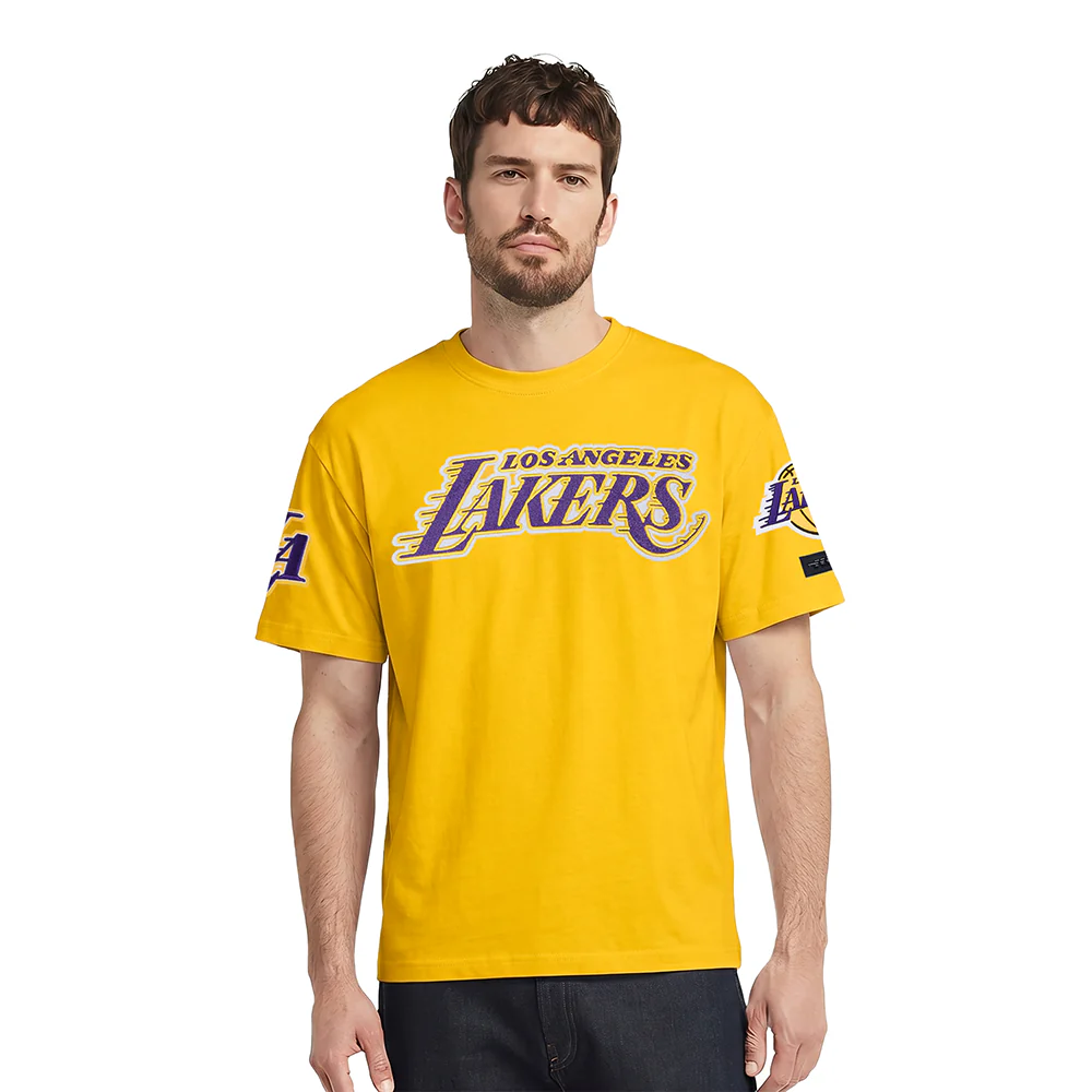 NBA LOS ANGELES LAKERS CLASSIC CHENILLE MEN'S SJ TEE (YELLOW)