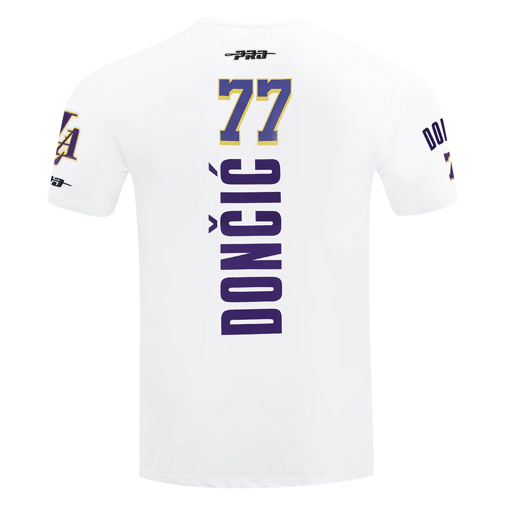 NBA LOS ANGELES LAKERS LUKA DONCIC #77 CLASSIC PNN MEN'S SJ TEE (WHITE) - Image 5