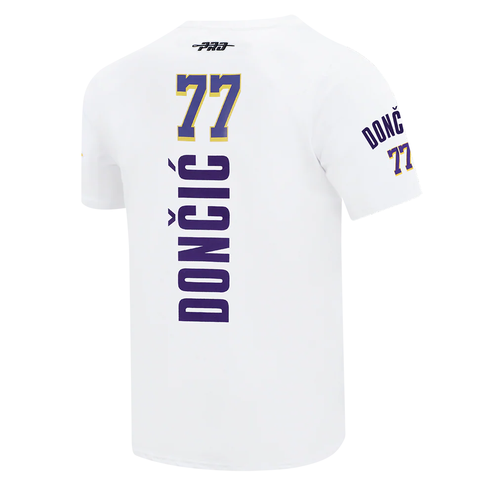 NBA LOS ANGELES LAKERS LUKA DONCIC #77 CLASSIC PNN MEN'S SJ TEE (WHITE) - Image 6