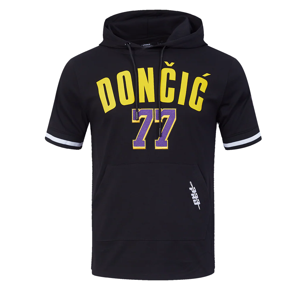 NBA LOS ANGELES LAKERS LUKA DONCIC #77 CLASSIC PNN MEN'S SS PO HOODI (BLACK)