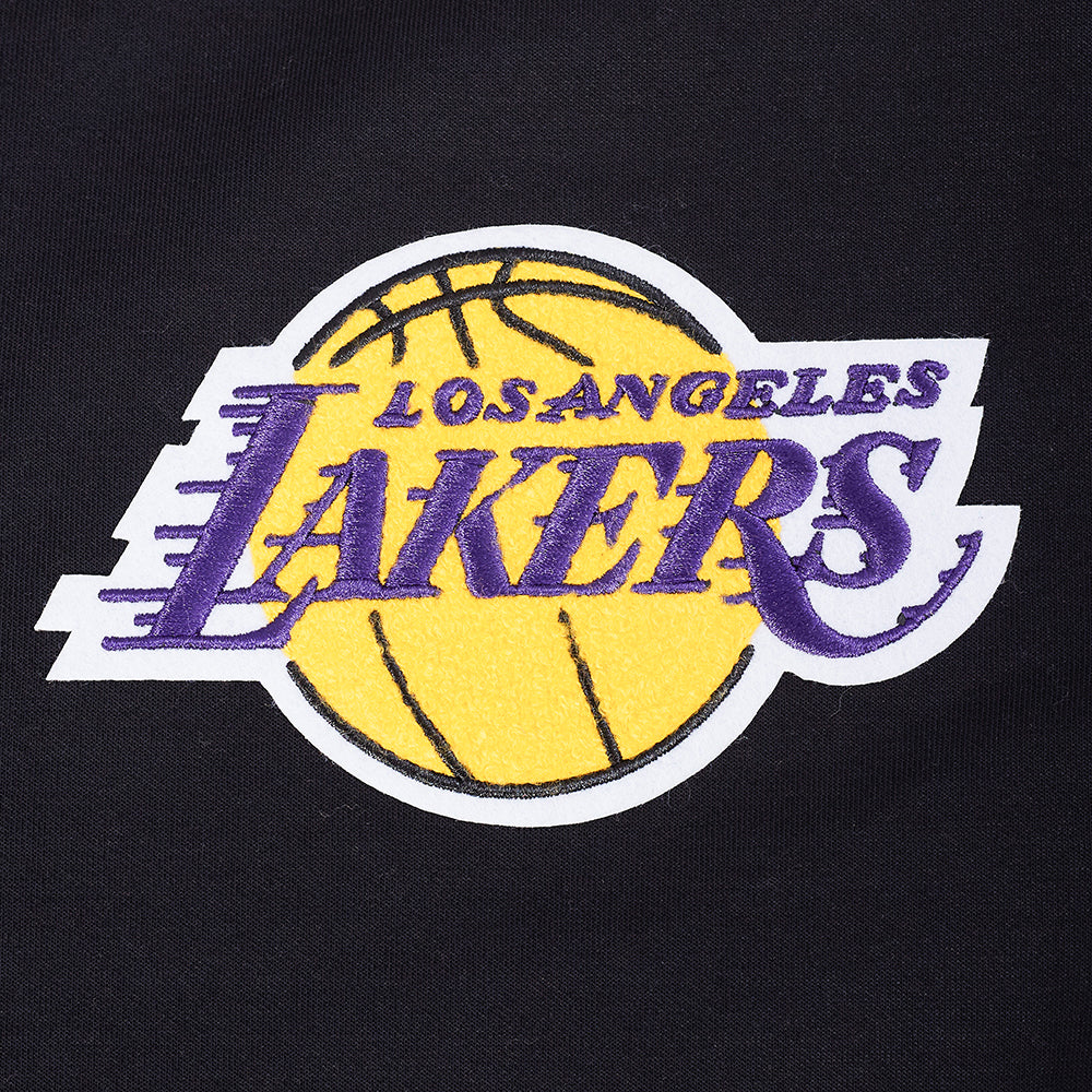 NBA LOS ANGELES LAKERS LUKA DONCIC #77 CLASSIC PNN MEN'S DOUBLE KNIT JACKET (BLACK/PURPLE) - Image 11