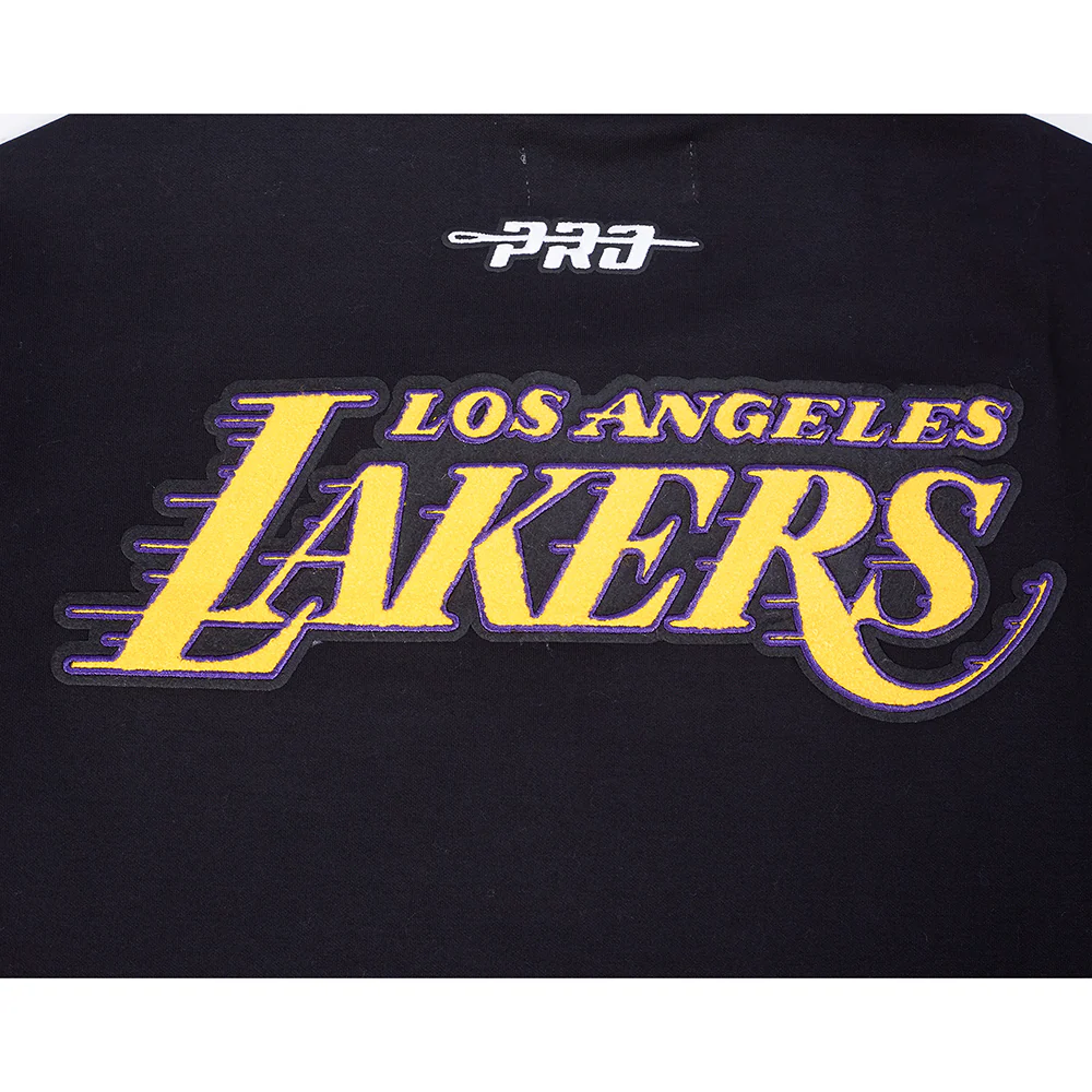 NBA LOS ANGELES LAKERS LUKA DONCIC #77 CLASSIC PNN MEN'S DOUBLE KNIT JACKET (BLACK/PURPLE) - Image 7