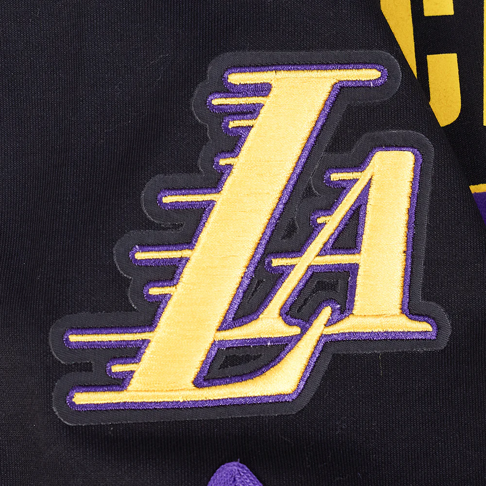 NBA LOS ANGELES LAKERS LUKA DONCIC #77 CLASSIC PNN MEN'S DOUBLE KNIT JACKET (BLACK/PURPLE) - Image 8