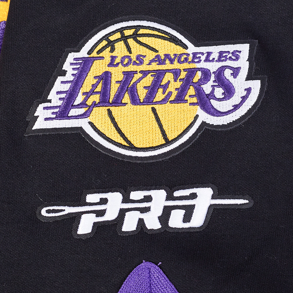 NBA LOS ANGELES LAKERS LUKA DONCIC #77 CLASSIC PNN MEN'S DOUBLE KNIT JACKET (BLACK/PURPLE) - Image 9