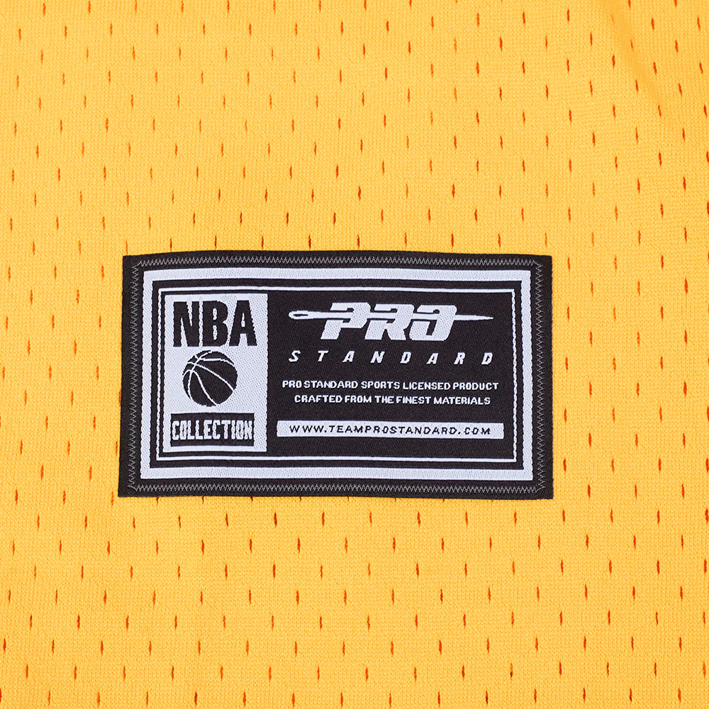 NBA LOS ANGELES LAKERS LUKA DONCIC #77 CLASSIC MESH PNN MEN'S MESH BUTTON DOWN SHIRT (YELLOW/PURPLE) - Image 12