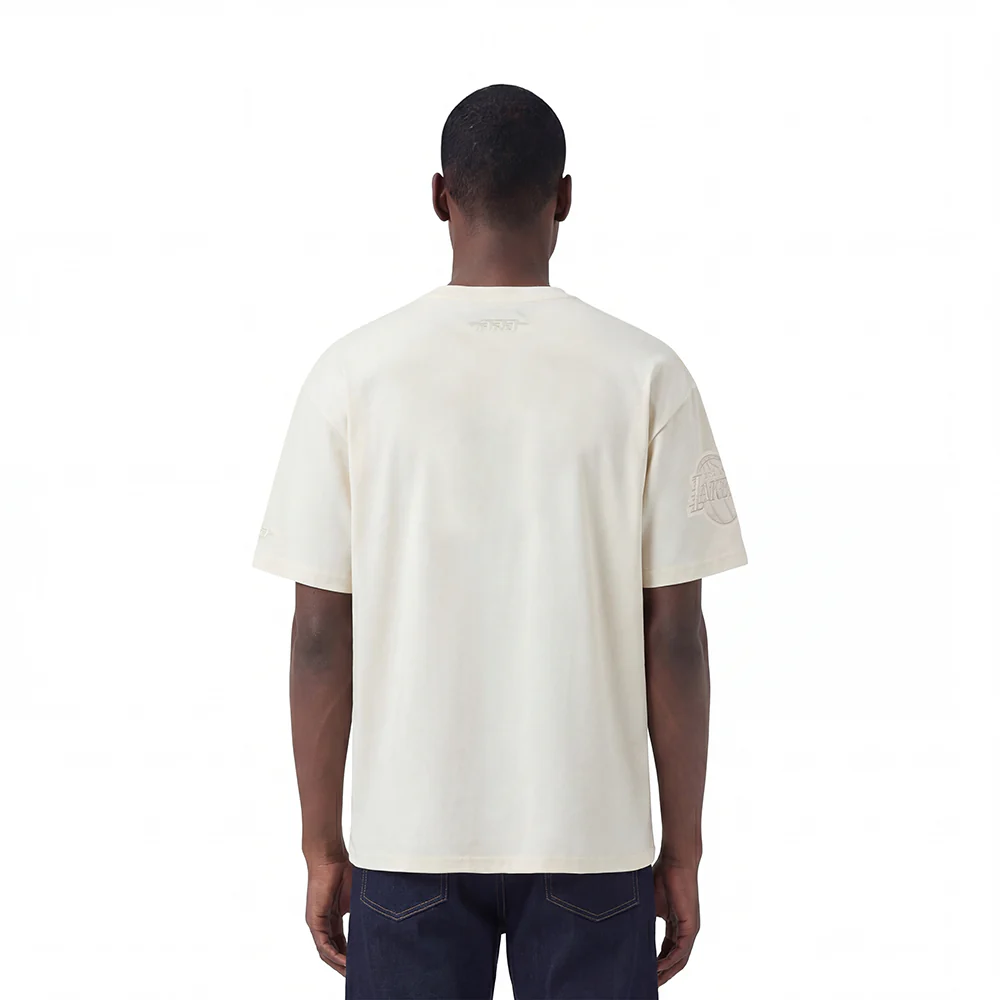 NBA LOS ANGELES LAKERS LEBRON JAMES #23 NEUTRAL PNN MEN'S CJ DROP SHOULDER TEE (EGGSHELL) - Image 2