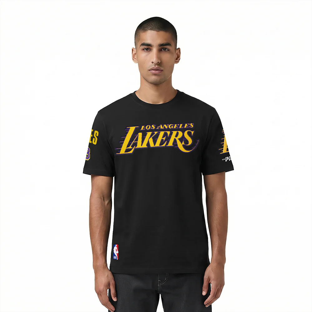NBA LOS ANGELES LAKERS LEBRON JAMES #23 CLASSIC PNN MEN'S SJ TEE (BLACK)