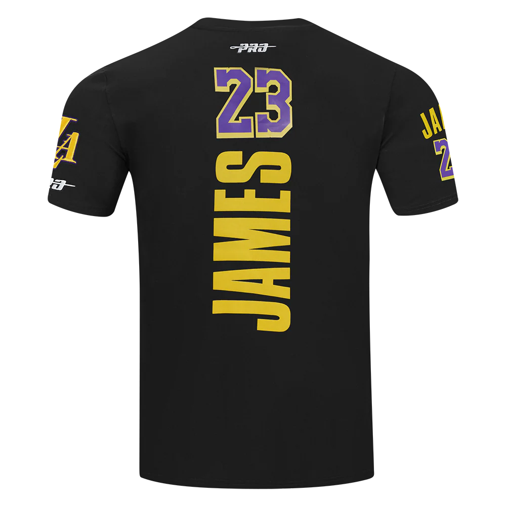 NBA LOS ANGELES LAKERS LEBRON JAMES #23 CLASSIC PNN MEN'S SJ TEE (BLACK) - Image 5