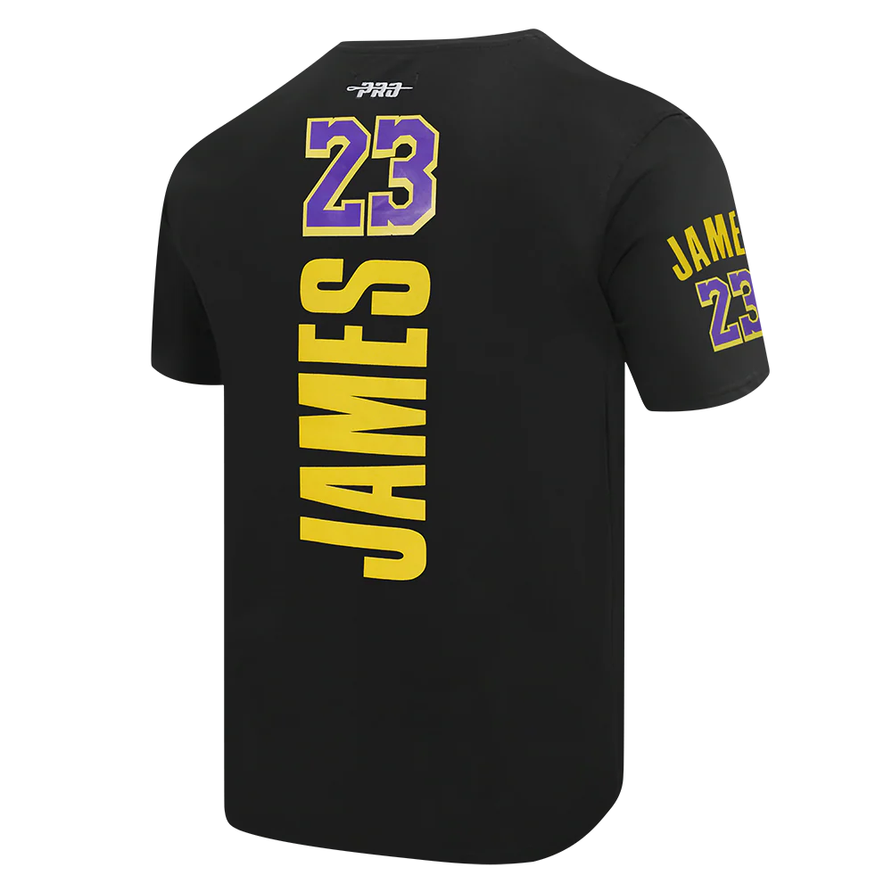 NBA LOS ANGELES LAKERS LEBRON JAMES #23 CLASSIC PNN MEN'S SJ TEE (BLACK) - Image 6