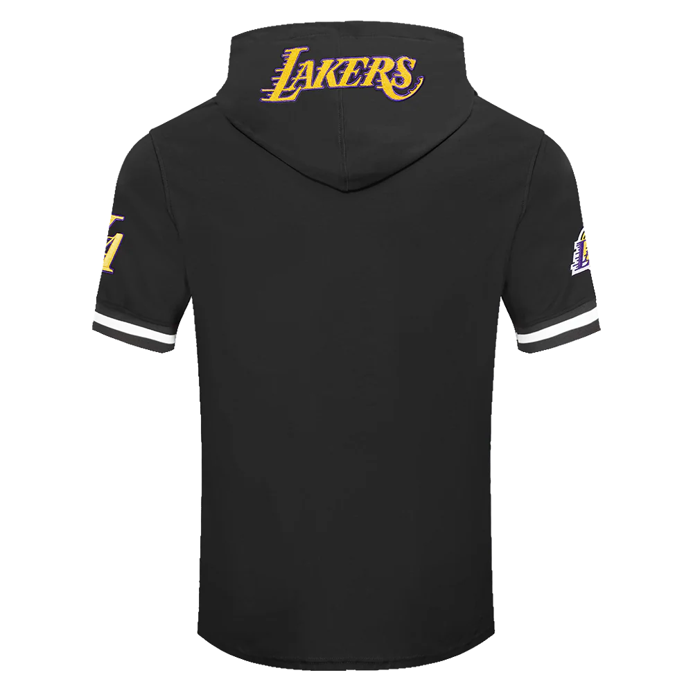 NBA LOS ANGELES LAKERS LEBRON JAMES #23 CLASSIC PNN MEN'S SS PO HOOD (BLACK) - Image 3