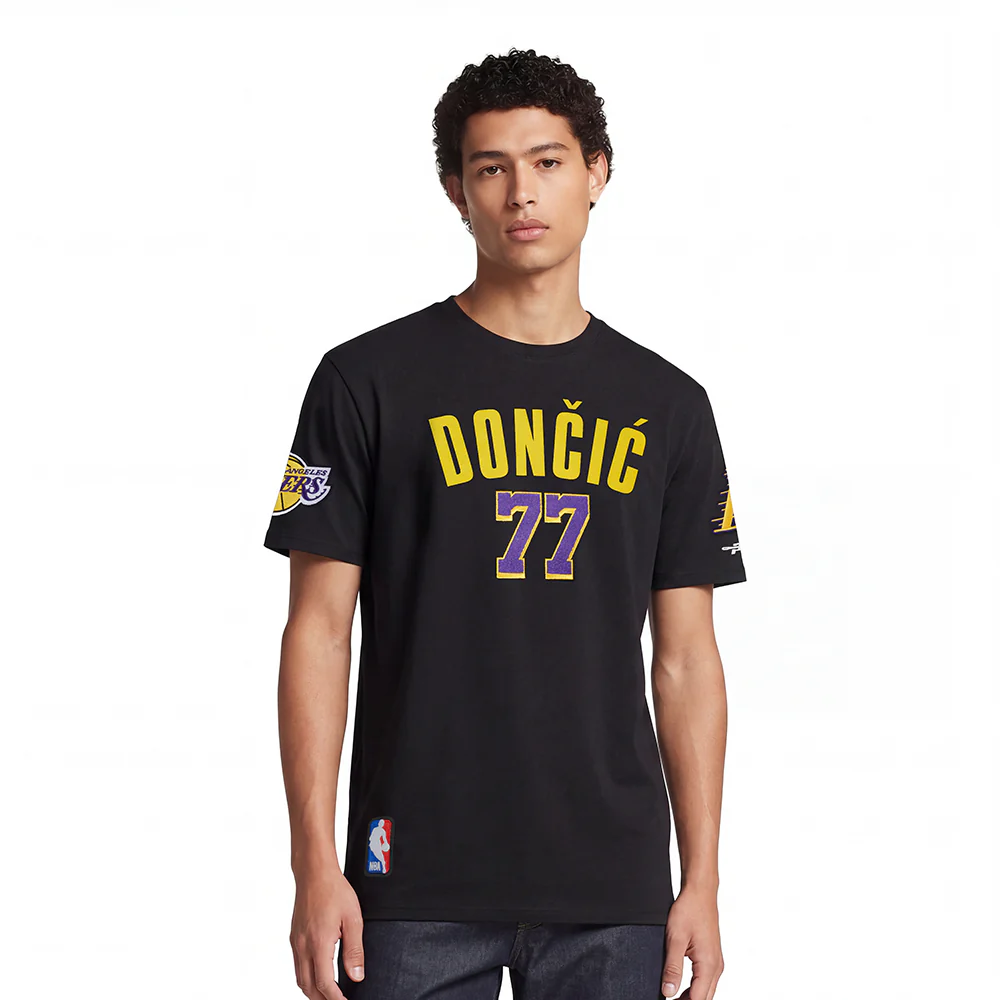 NBA LOS ANGELES LAKERS LUKA DONCIC #77 CLASSIC PNN MEN'S SJ TEE 2.0 (BLACK)