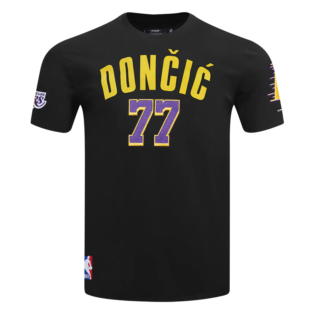 NBA LOS ANGELES LAKERS LUKA DONCIC #77 CLASSIC PNN MEN'S SJ TEE 2.0 (BLACK) - Image 3