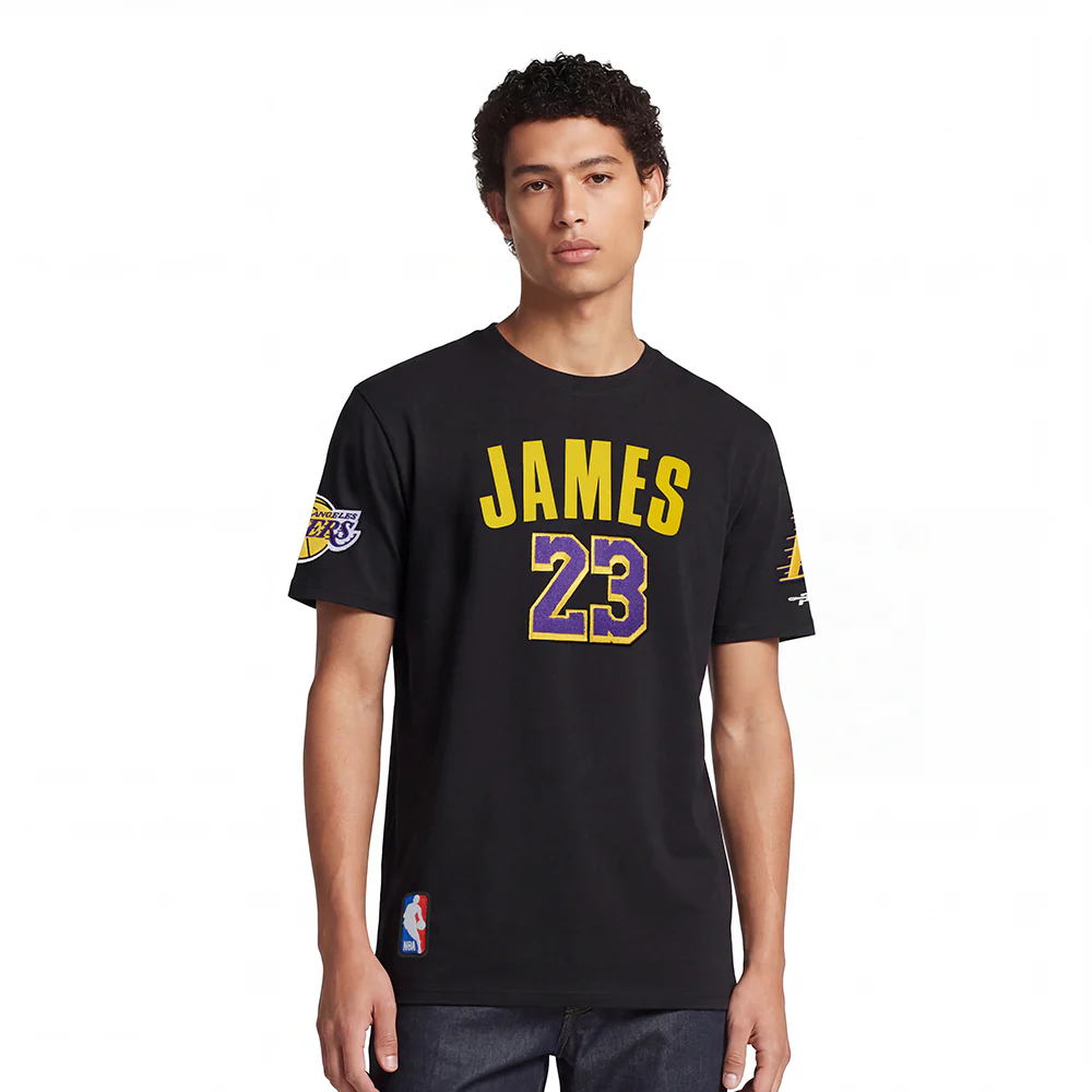 NBA LOS ANGELES LAKERS LeBron James #23 CLASSIC PNN MEN'S SJ TEE 2.0 (BLACK)