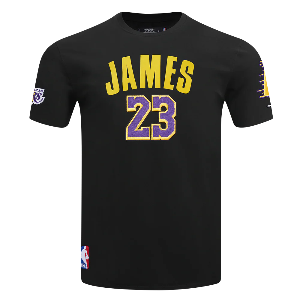 NBA LOS ANGELES LAKERS LeBron James #23 CLASSIC PNN MEN'S SJ TEE 2.0 (BLACK) - Image 3