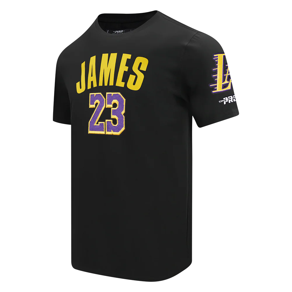 NBA LOS ANGELES LAKERS LeBron James #23 CLASSIC PNN MEN'S SJ TEE 2.0 (BLACK) - Image 4