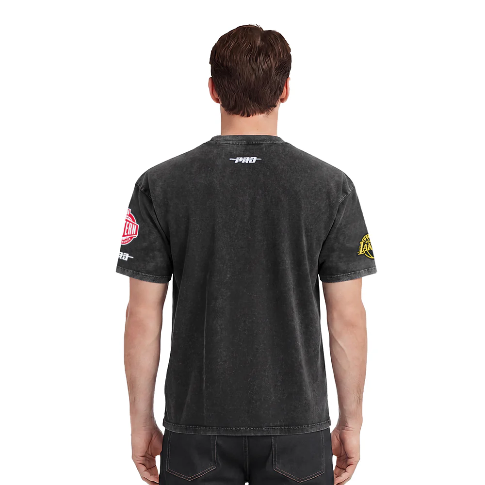 NBA LOS ANGELES LAKERS FIRST TEAM MEN'S S/S TEE (WASHED BLACK) - Image 2