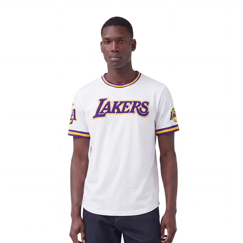 NBA LOS ANGELES LAKERS CLASSIC CHENILLE MEN'S TEE (WHITE)