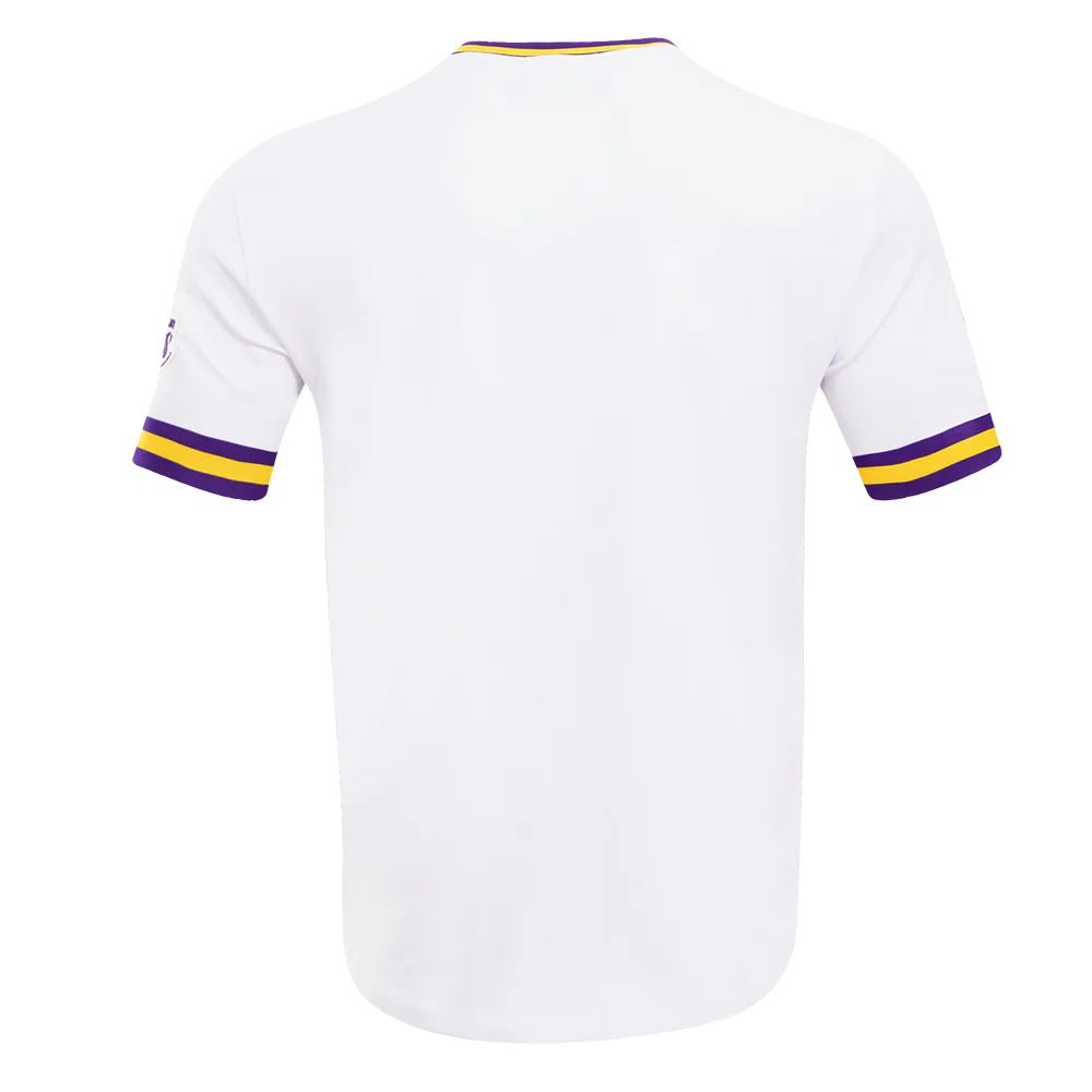 NBA LOS ANGELES LAKERS CLASSIC CHENILLE MEN'S TEE (WHITE) - Image 5