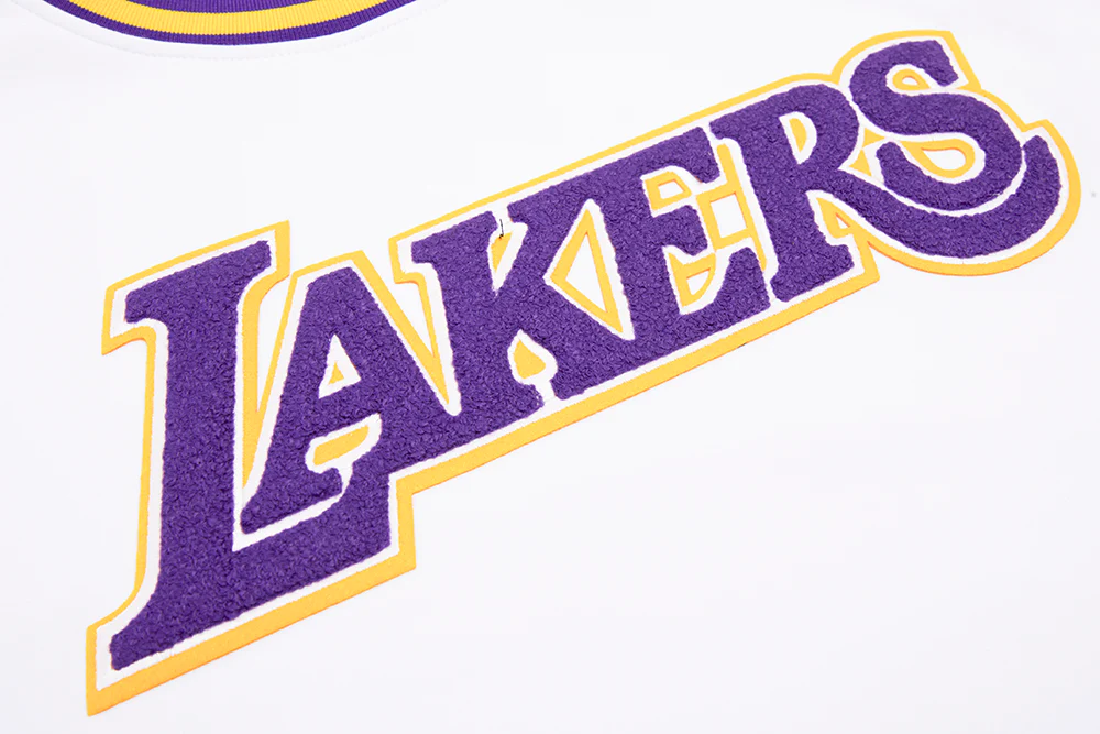 NBA LOS ANGELES LAKERS CLASSIC CHENILLE MEN'S TEE (WHITE) - Image 7