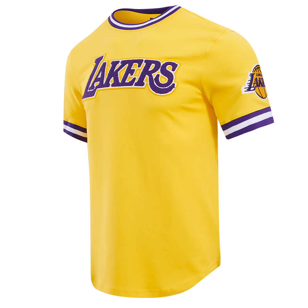 NBA LOS ANGELES LAKERS CLASSIC CHENILLE MEN'S TEE (YELLOW) - Image 10