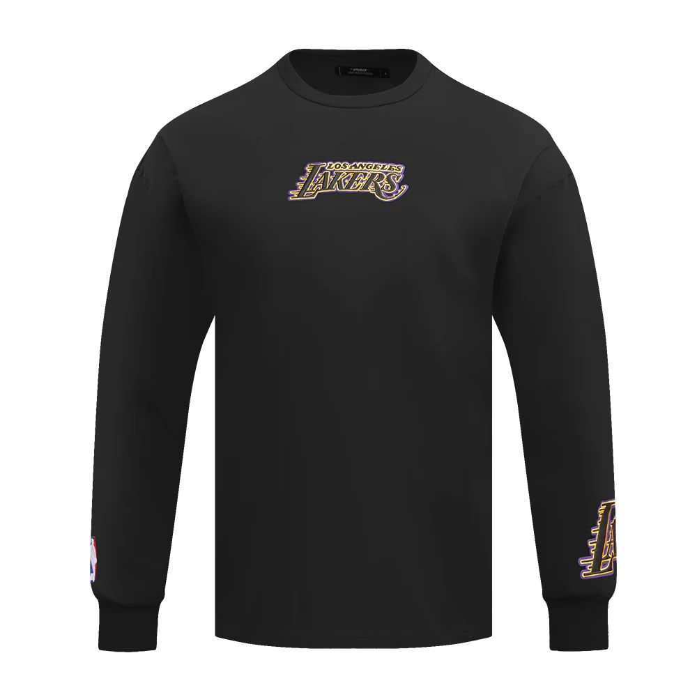 NBA LOS ANGELES LAKERS WINGSPAN MEN'S DROP SHOULDER LONG SLEEVE TEE (BLACK) - Image 3