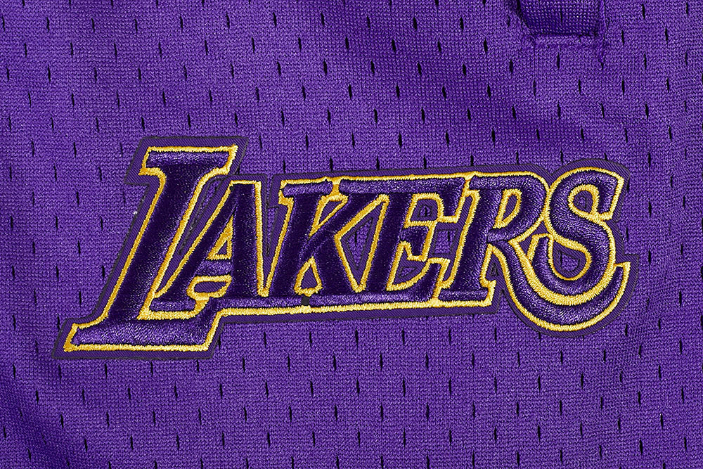 NBA LOS ANGELES LAKERS SCRIPT TAIL MEN'S DOUBLE KNIT 2.0 SHORT (BLACK/PURPLE) - Image 8