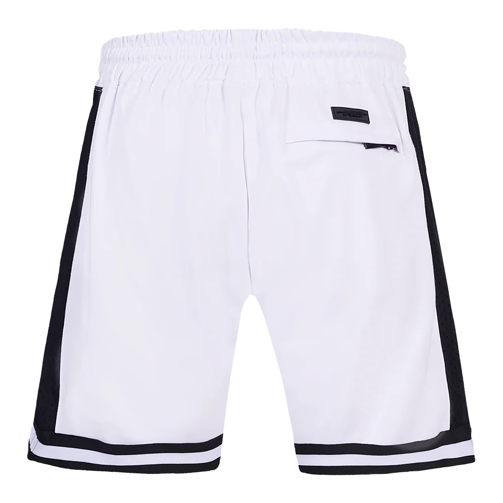 NBA LOS ANGELES LAKERS SCRIPT TAIL MEN'S DOUBLE KNIT 2.0 SHORT (WHITE/BLACK) - Image 4