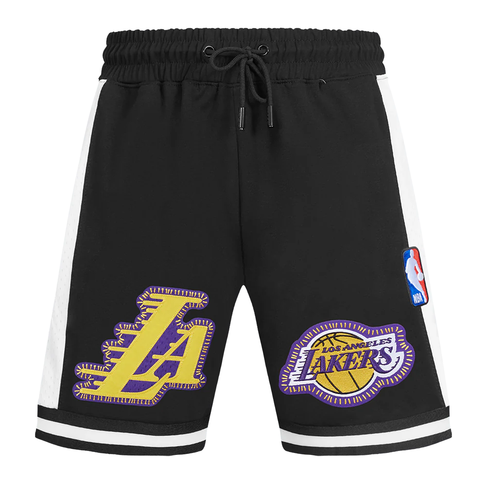NBA LOS ANGELES LAKERS DIY PICK STITCH MEN'S DOUBLE KNIT 2.0 SHORT (BLACK) - Image 2