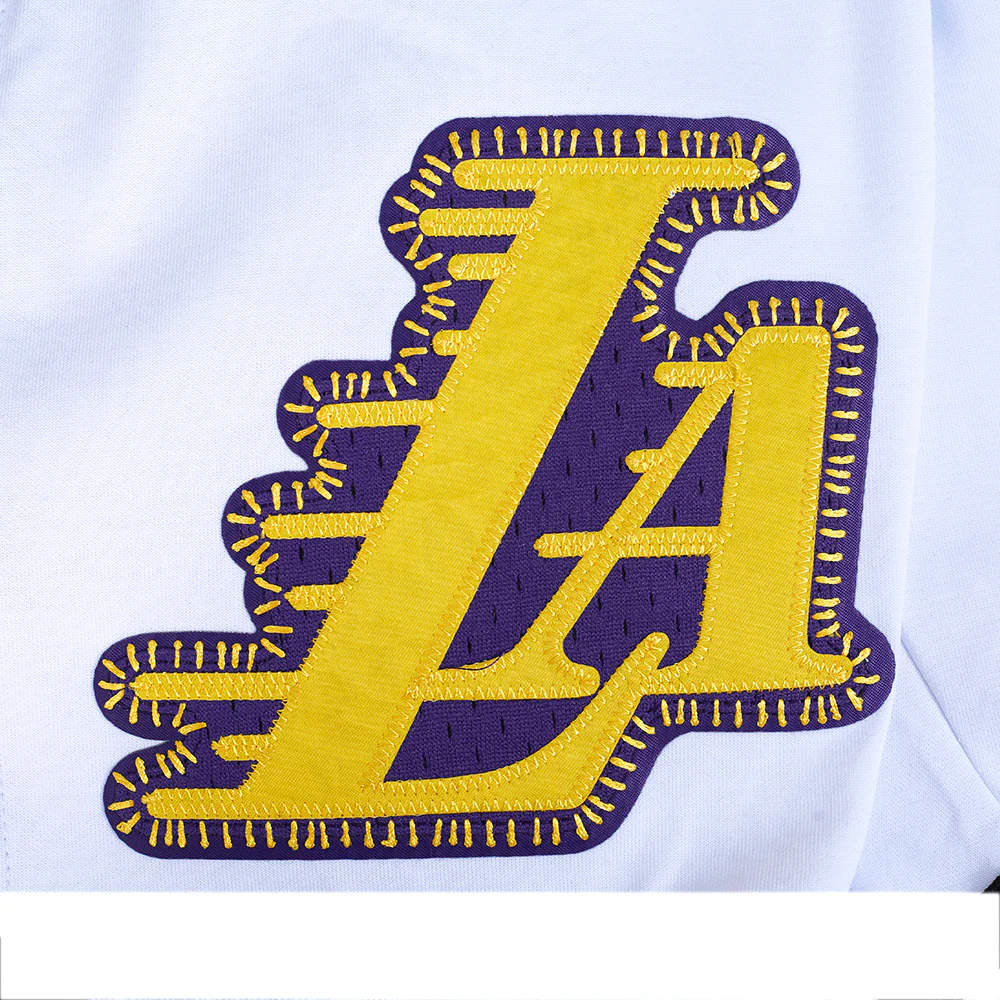 NBA LOS ANGELES LAKERS DIY PICK STITCH MEN'S DOUBLE KNIT 2.0 SHORT (WHITE/BLACK) - Image 7