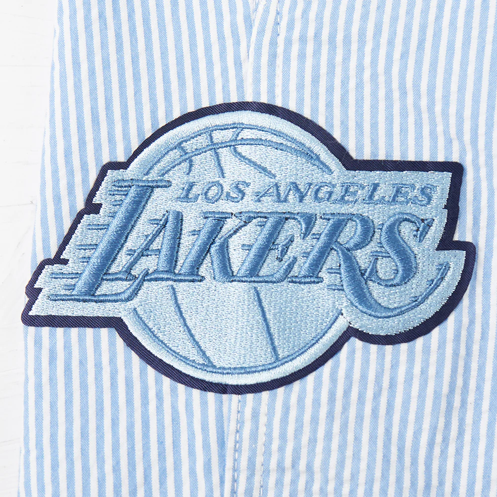 NBA LOS ANGELES LAKERS COUNTRY CLUB MEN'S SEERSUCKER SHORT (SEERSUCKER BLUE) - Image 5