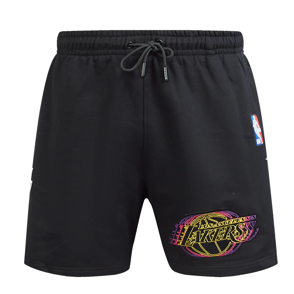 NBA LOS ANGELES LAKERS ECHO LOGO MEN'S FLEECE SHORT (BLACK) - Image 2