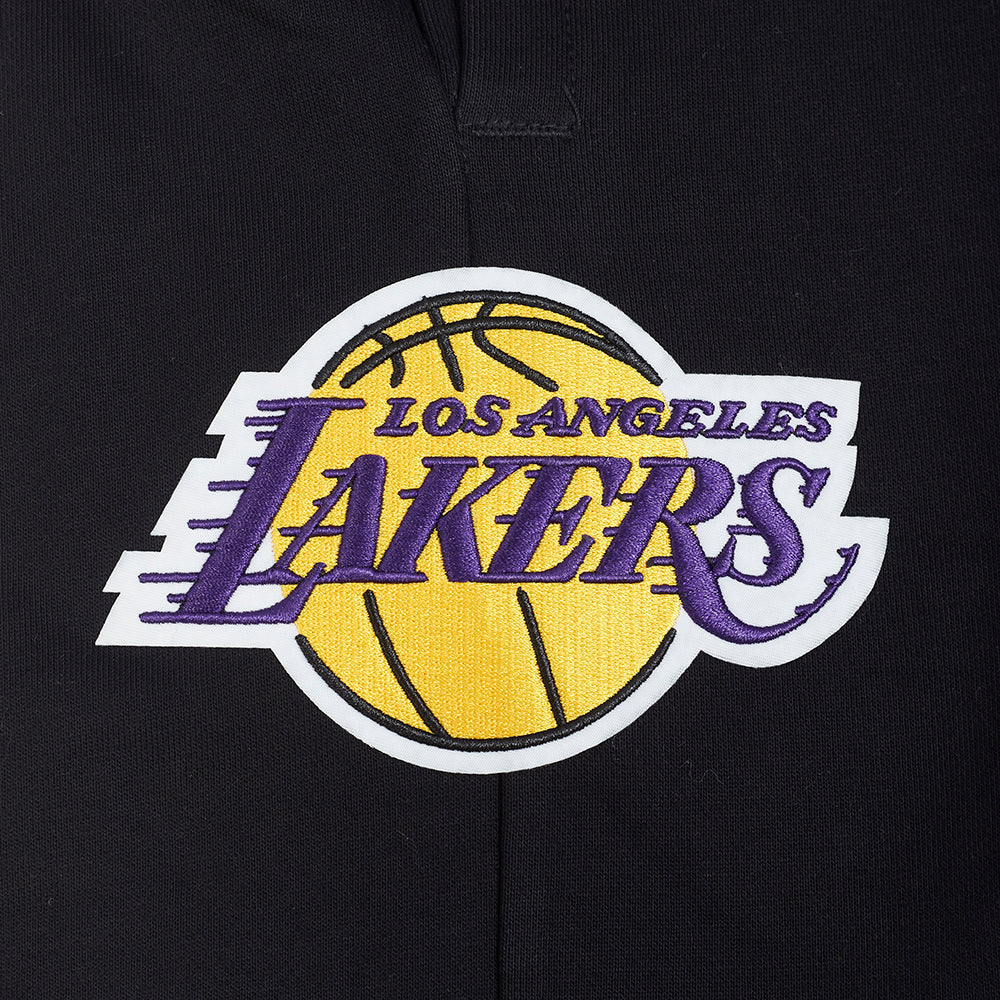 NBA LOS ANGELES LAKERS ECHO LOGO MEN'S FLEECE SHORT (BLACK) - Image 6
