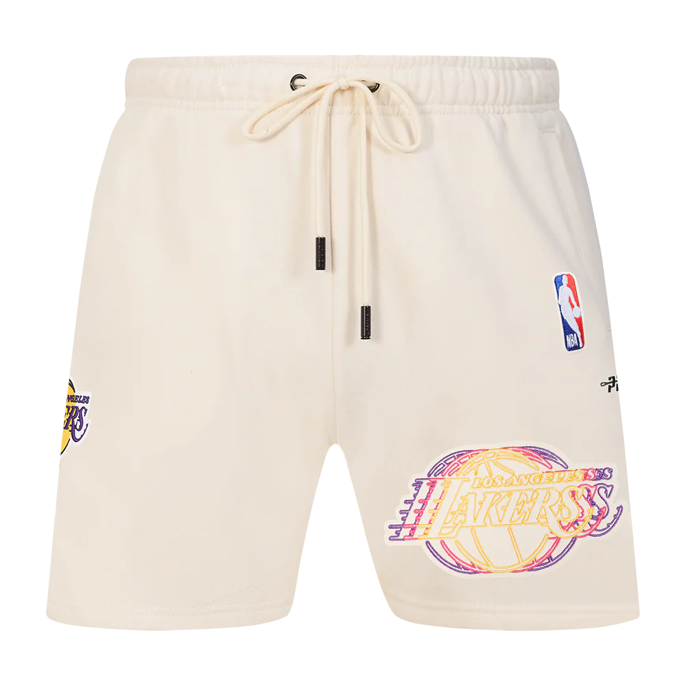 NBA LOS ANGELES LAKERS ECHO LOGO MEN'S FLEECE SHORT (EGGSHELL) - Image 2