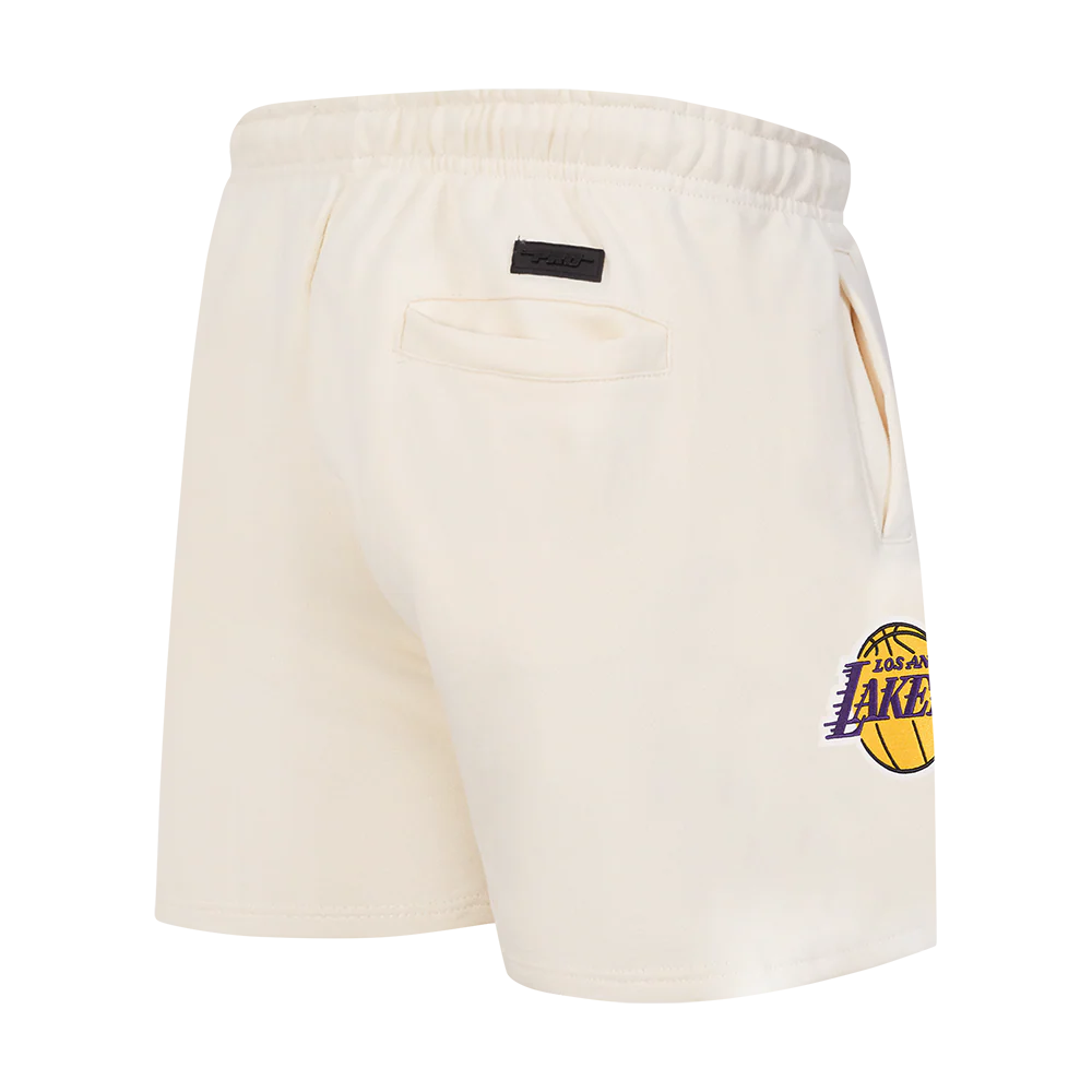 NBA LOS ANGELES LAKERS ECHO LOGO MEN'S FLEECE SHORT (EGGSHELL) - Image 3