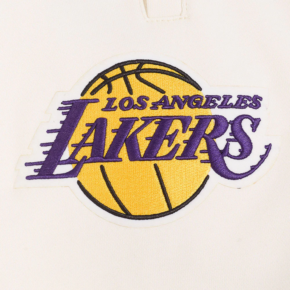 NBA LOS ANGELES LAKERS ECHO LOGO MEN'S FLEECE SHORT (EGGSHELL) - Image 6
