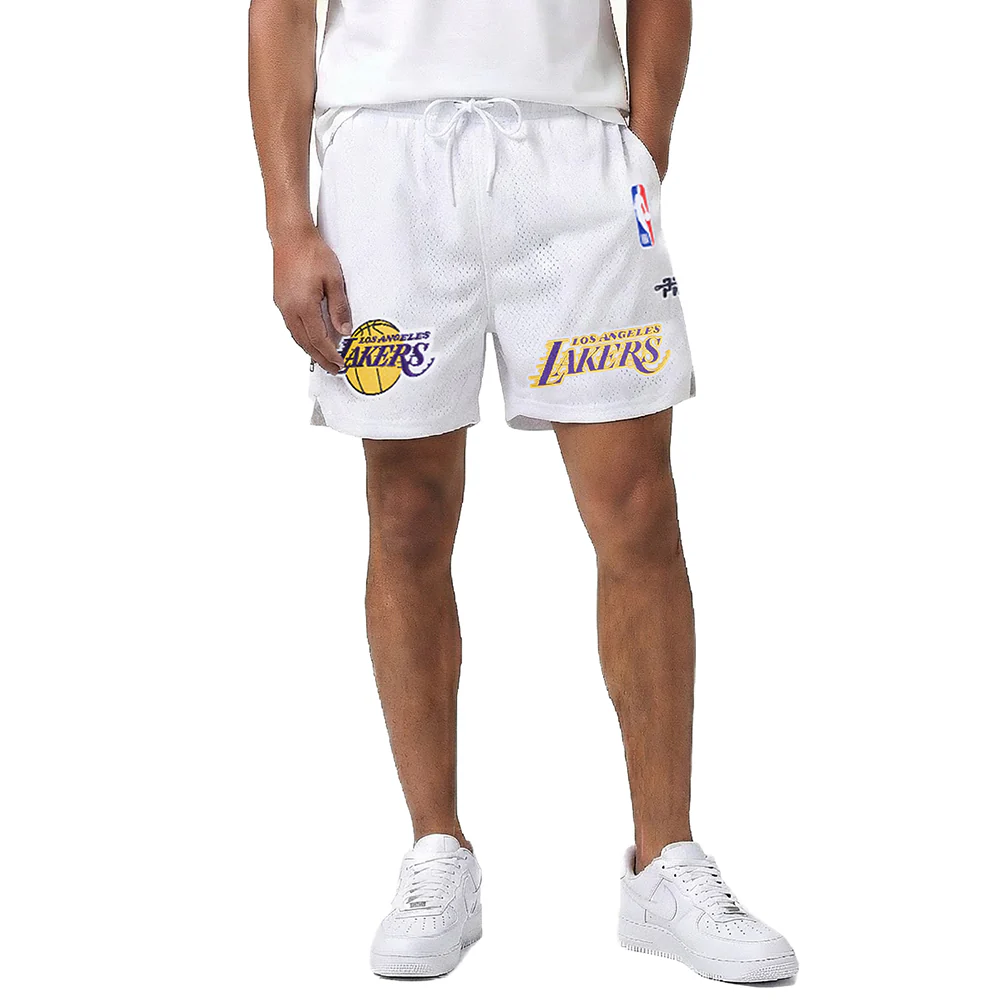 NBA LOS ANGELES LAKERS SOUVENIR MEN'S MESH SHORT (WHITE) - Image 2