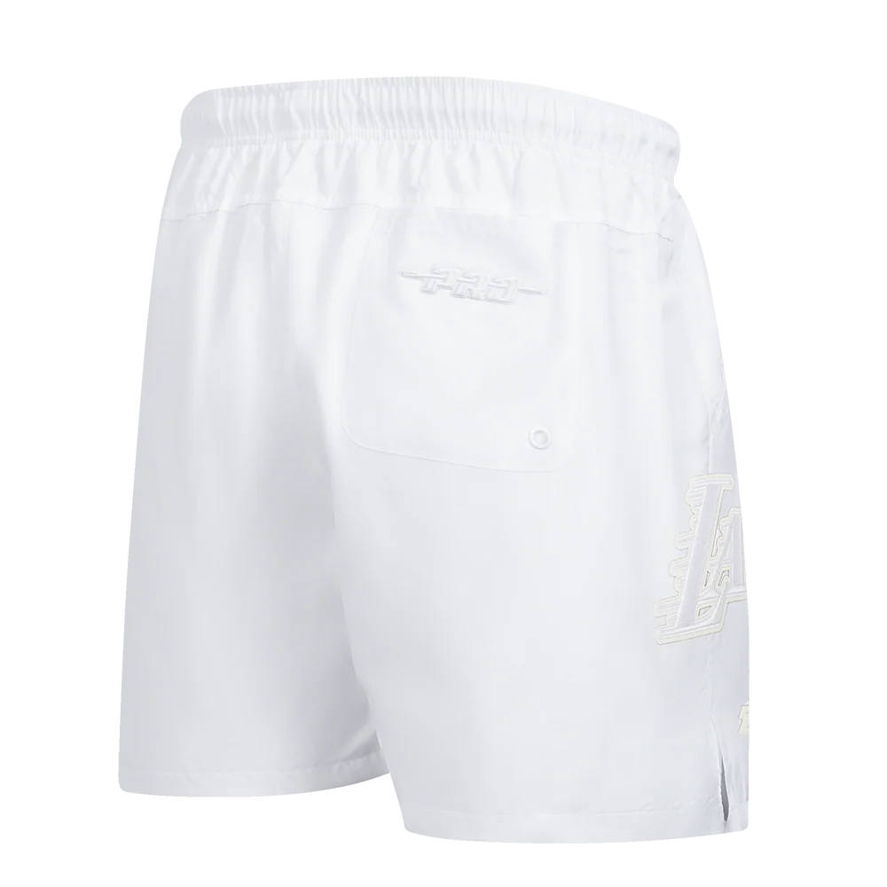NBA LOS ANGELES LAKERS WHITE OUT MEN'S WOVEN SHORT (WHITE) - Image 3