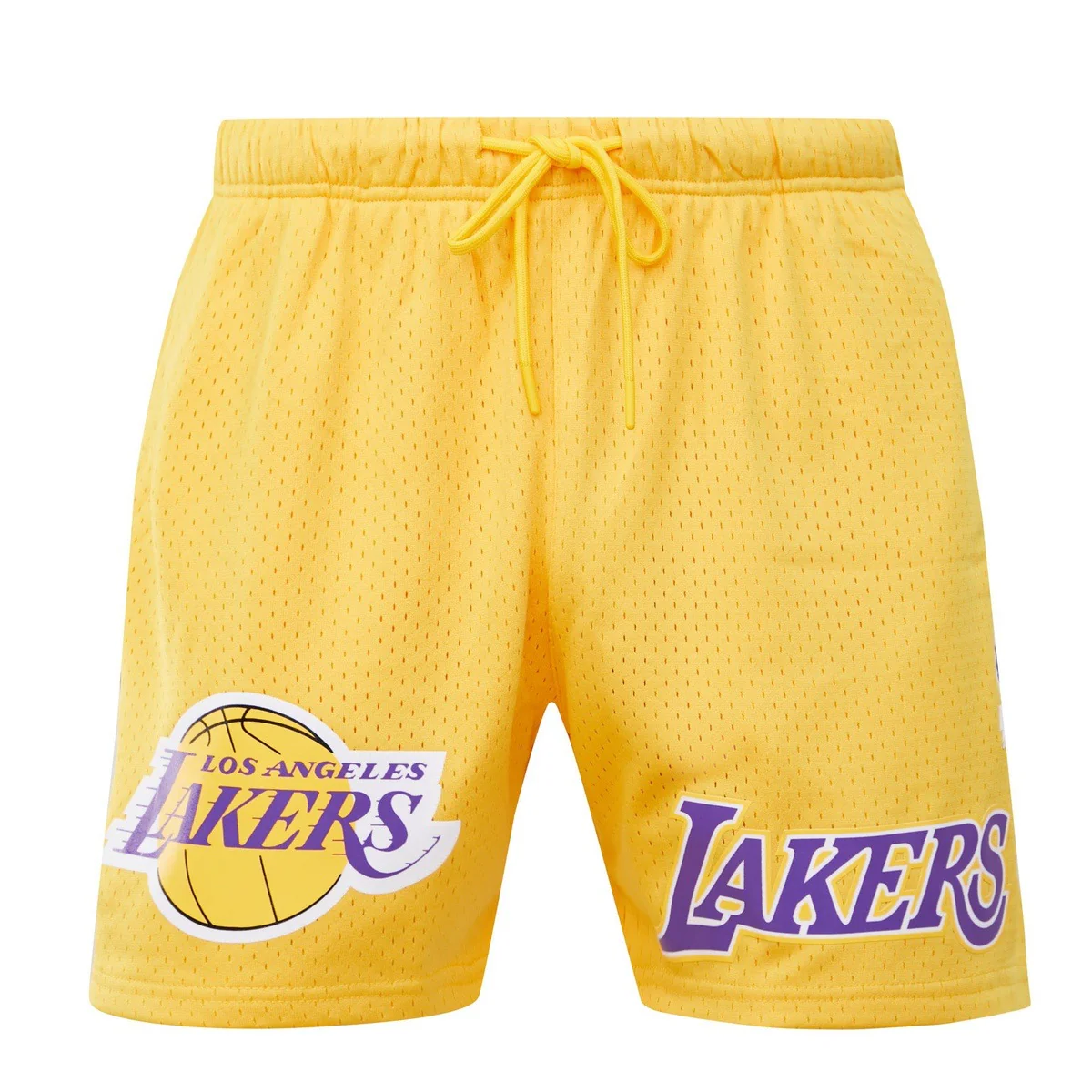 NBA LOS ANGELES LAKERS LOGO MEN'S MESH SHORT (YELLOW) - Image 2