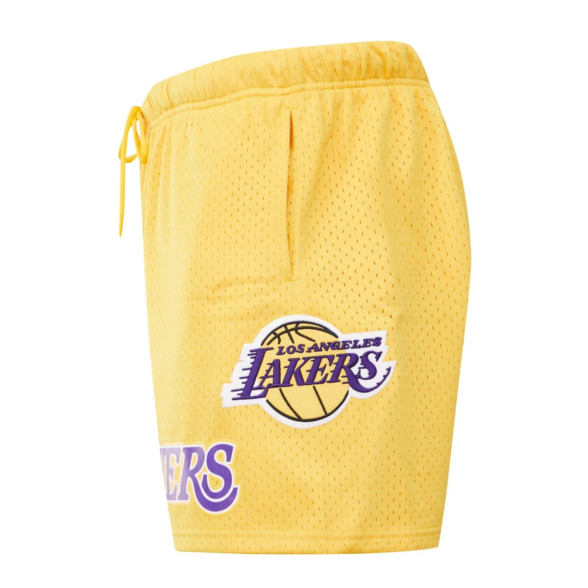 NBA LOS ANGELES LAKERS LOGO MEN'S MESH SHORT (YELLOW) - Image 3