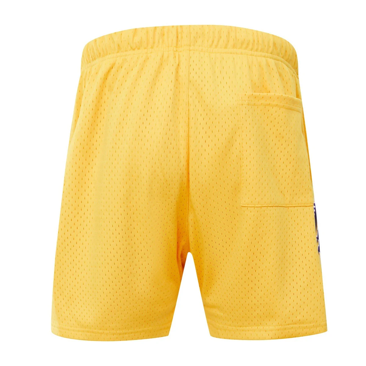 NBA LOS ANGELES LAKERS LOGO MEN'S MESH SHORT (YELLOW) - Image 4