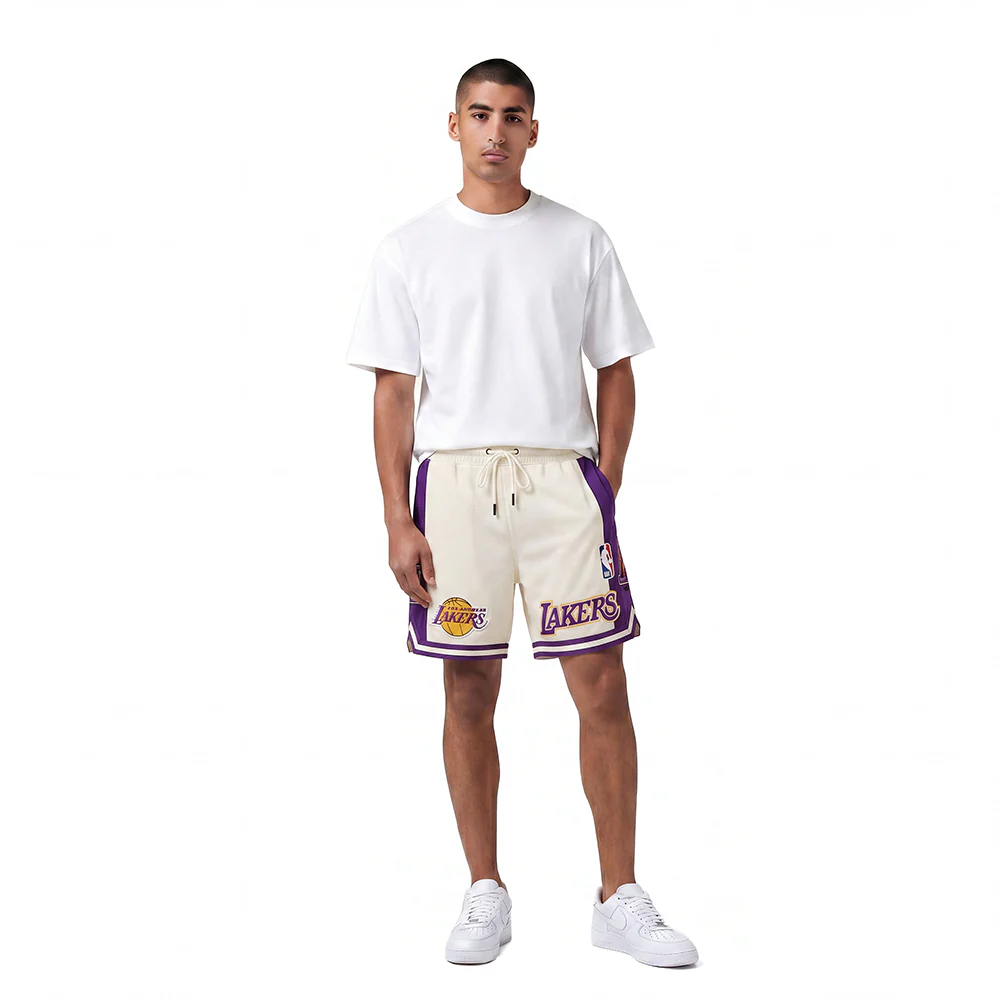 NBA LOS ANGELES LAKERS RETRO CLASSIC MEN'S 2.0 SHORT (EGGSHELL/PURPLE) - Image 3