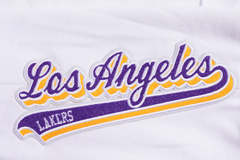 NBA LOS ANGELES LAKERS SCRIPT TAIL MEN'S RIB FLEECE SWEATPANT (WHITE/BLACK) - Image 5