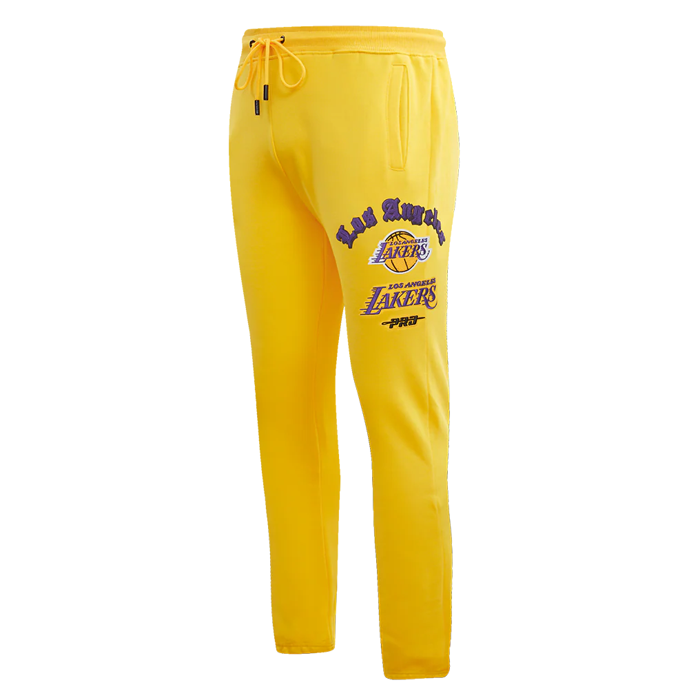 NBA LOS ANGELES LAKERS OLD ENGLISH MEN'S SWEATPANT (YELLOW)