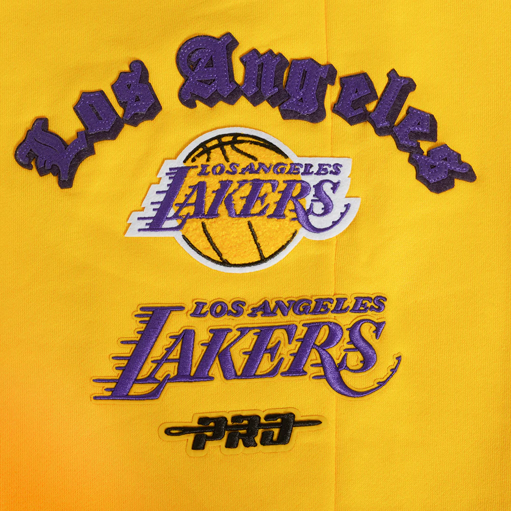 NBA LOS ANGELES LAKERS OLD ENGLISH MEN'S SWEATPANT (YELLOW) - Image 5